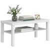 Coffee Table Center Table for Living Room with Open Shelf Thick Tabletop for Living Room Office 90x45x44.5 Cm White