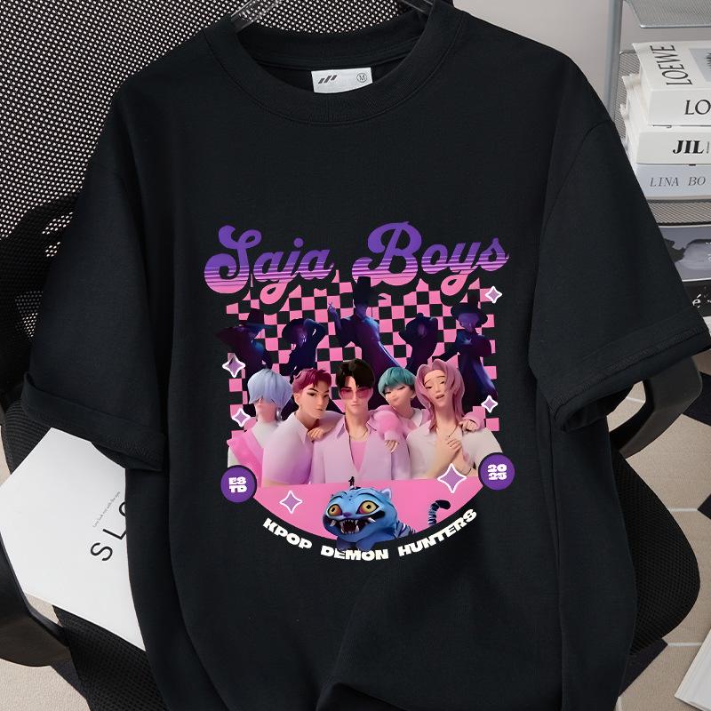 Kpop Korean Wave Witch Hunt Printed Short Sleeved T-shirt