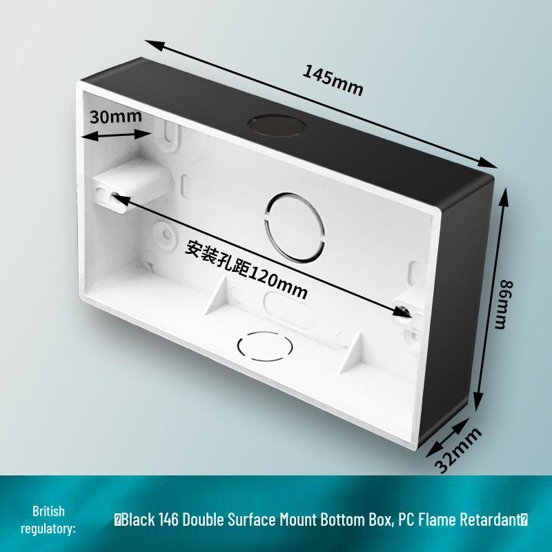 13A British Standard Socket with USB & Type-C Fast Charging, Light Switch, Black Panel for Hong Kong & Macau