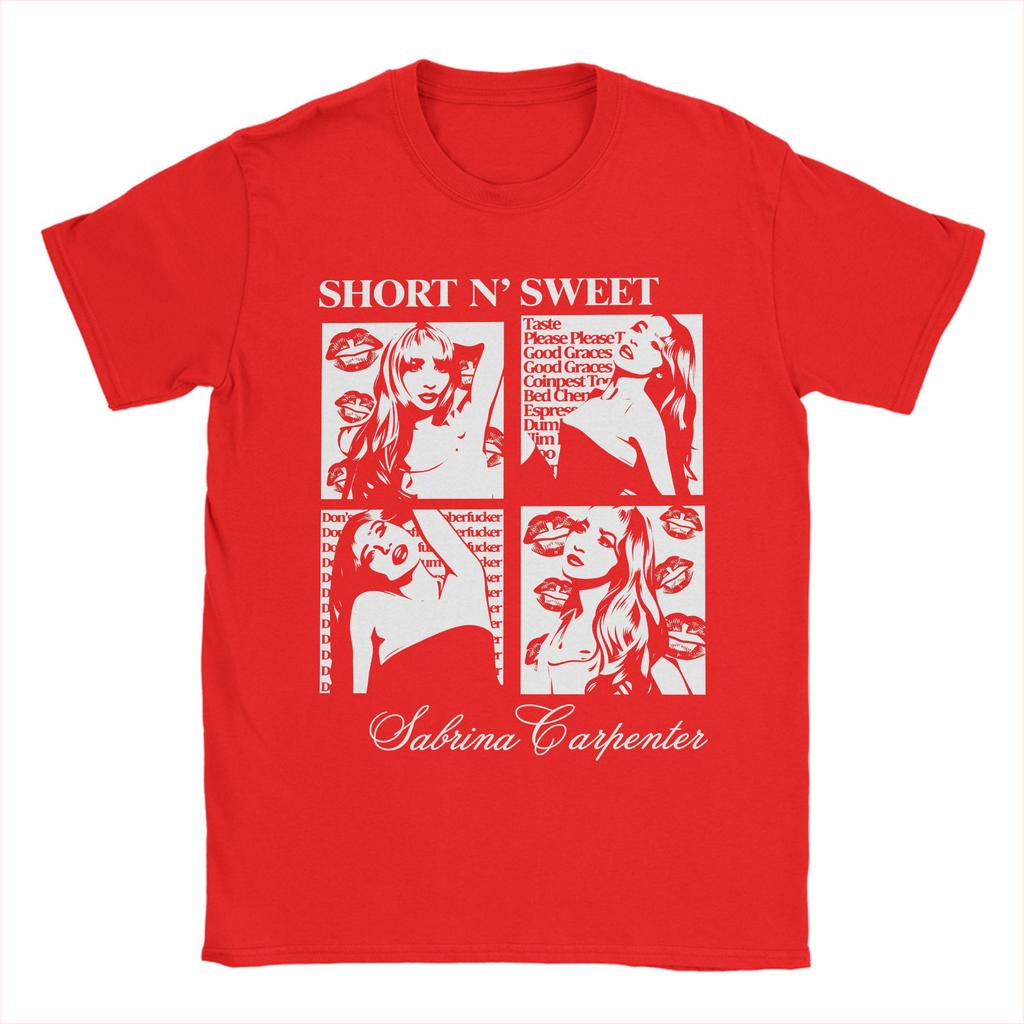 Mens TShirt Sabrina Carpenter Short N Sweet Vintage Pure Cotton Tees Short Sleeve T Shirt Round Neck Tops Original