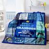 Give Grandson Personalized Text Blanket Multi-purpose Personalized Blanket Warmthful Decor Throw For Home Decor Seaside Bed Office Chair