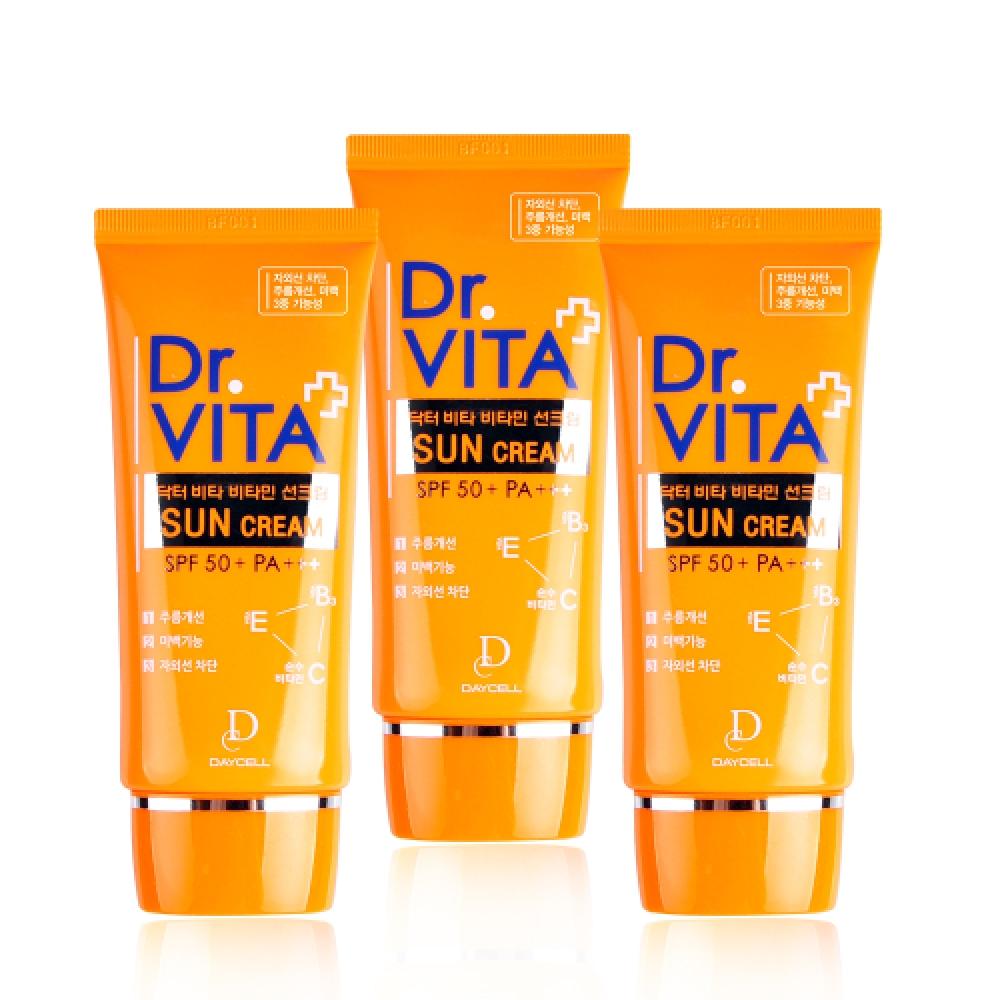 Drvita Whitening Anti Wrinkle Sun Protection Triple Functional Vitamin Sun Cream  Spf50+ Pa+++  X 3 NONE