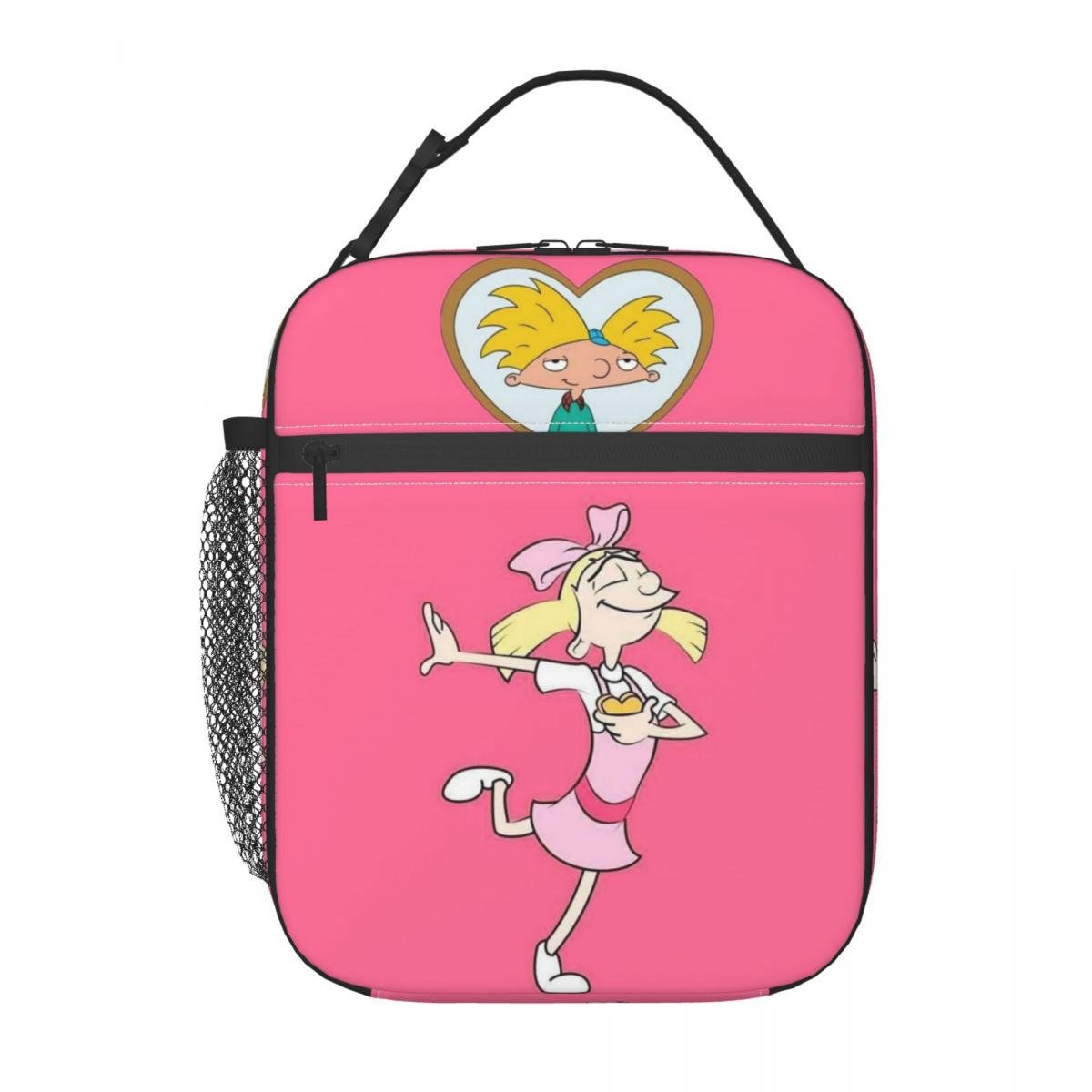 Helga Pataki Anime Animation Hey Arnold Sac à déjeuner isotherme pour femmes Enfants Boîtes alimentaires portables Boîte à lunch thermique Sac fourre-tout One Size