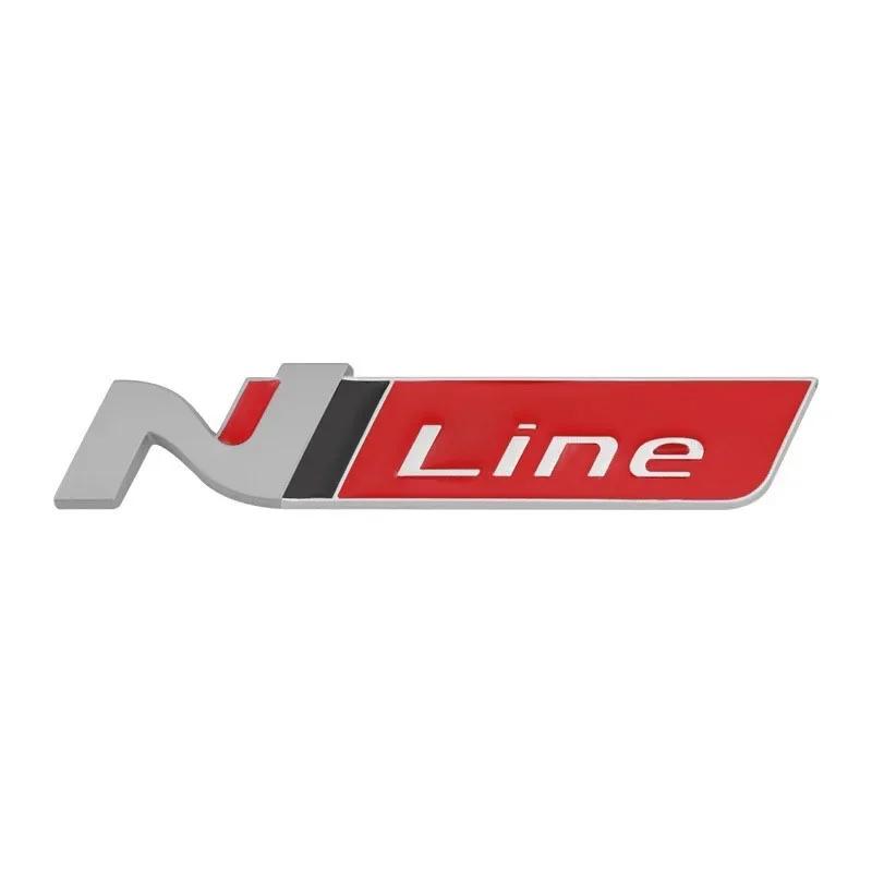 Kovové 3D logo N LINE Zadní emblém nálepka na kufr auta Odznak na karoserii pro Hyundai Accent Sonata Kicks Reina vq1