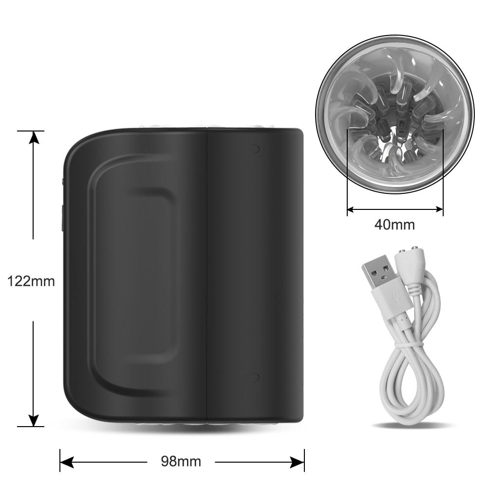 Automatic Rotation Male Masturbator Cup Double Channel Soft Silicone Reality Vagina Masturbation Machine Adult Sex Toys for Men