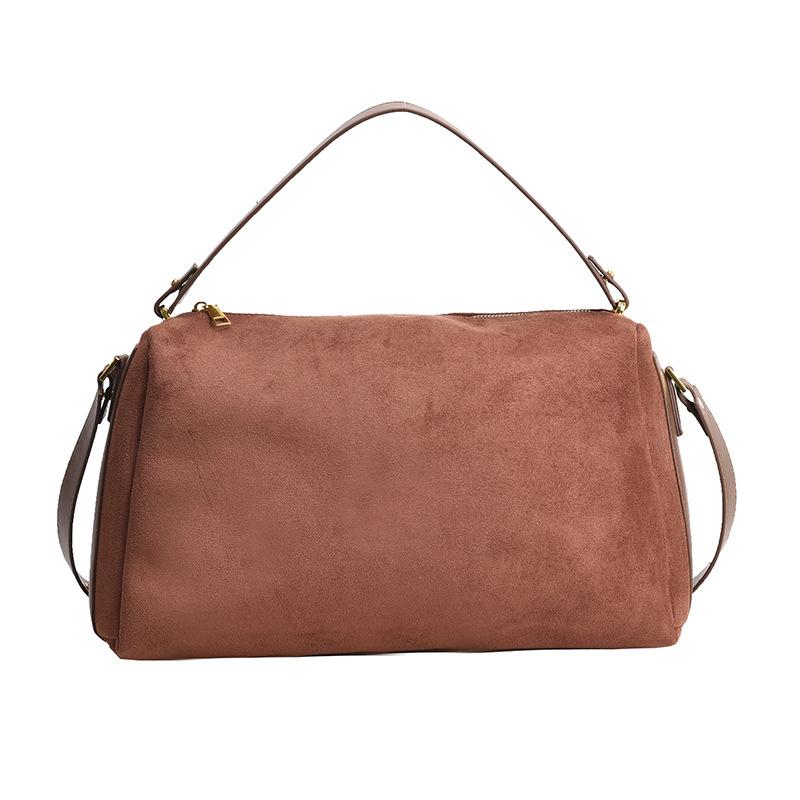 PU Suede Tote Bag Women's 2025 Spring Lazy Style One-shoulder Armpit Bag European and American Retro Commuter Crossbody Bag