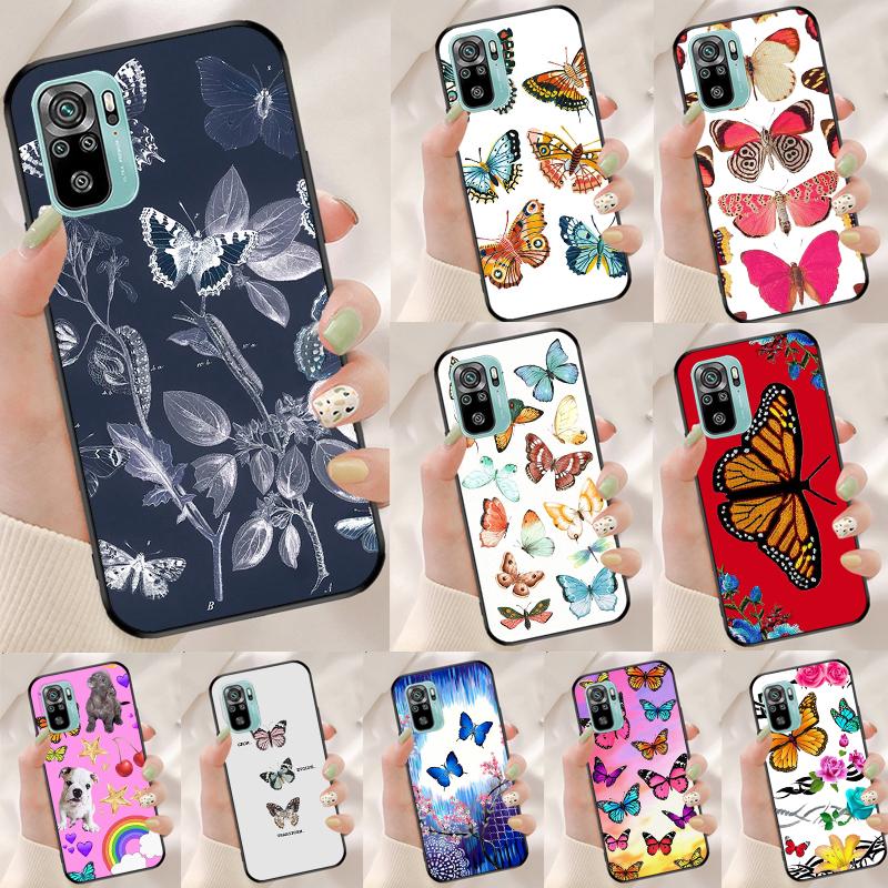Butterfly Flower Cover For Xiaomi Redmi Note 13 Pro 14 12 11 9 10 9S 10S 11S 12S Redmi 14C 10C 12C 13C Case