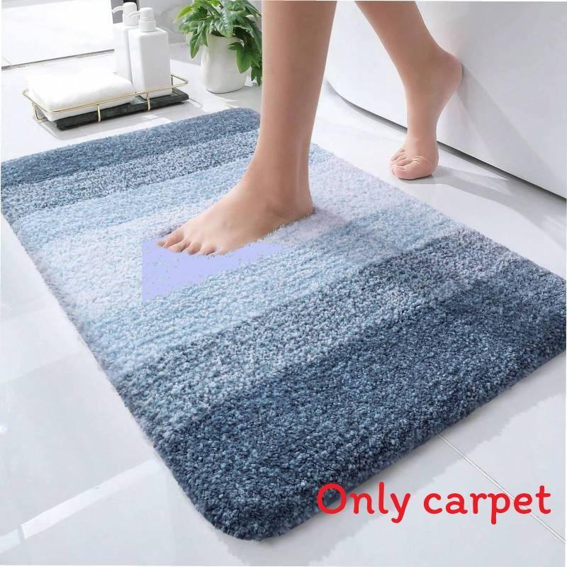 Gradient Plush Simple Floor Mat Bathroom Use To Water Absorption And Slip Anti