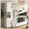 Floating TV Stand with Fold-down Doors Entertainment Center Wall Shelf Cabinet 180 cm High Gloss White