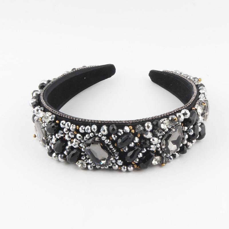 Meier Stunning headband: crystal beaded geometric statement hair accessory for proms and runway shows