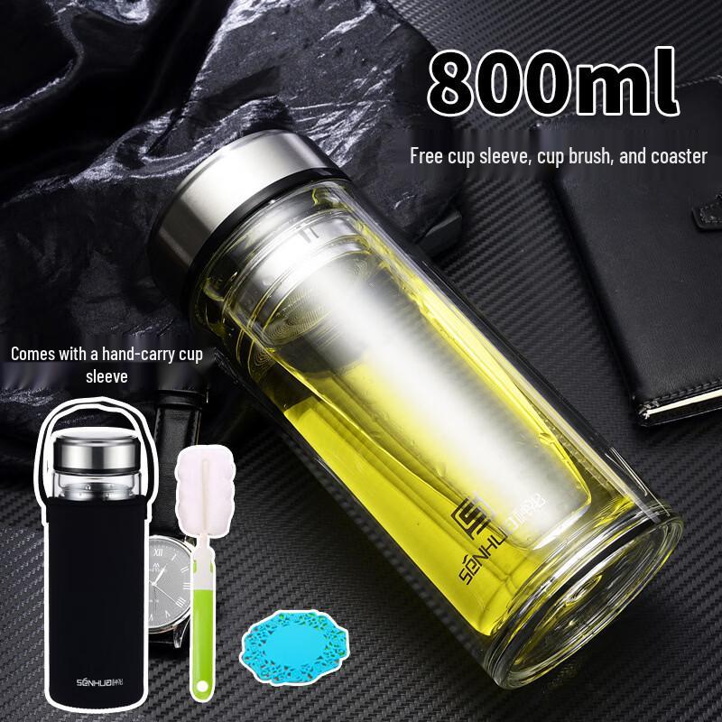 

Shangqi Double-Layer Heat-Resistant Glass Cup with Handle