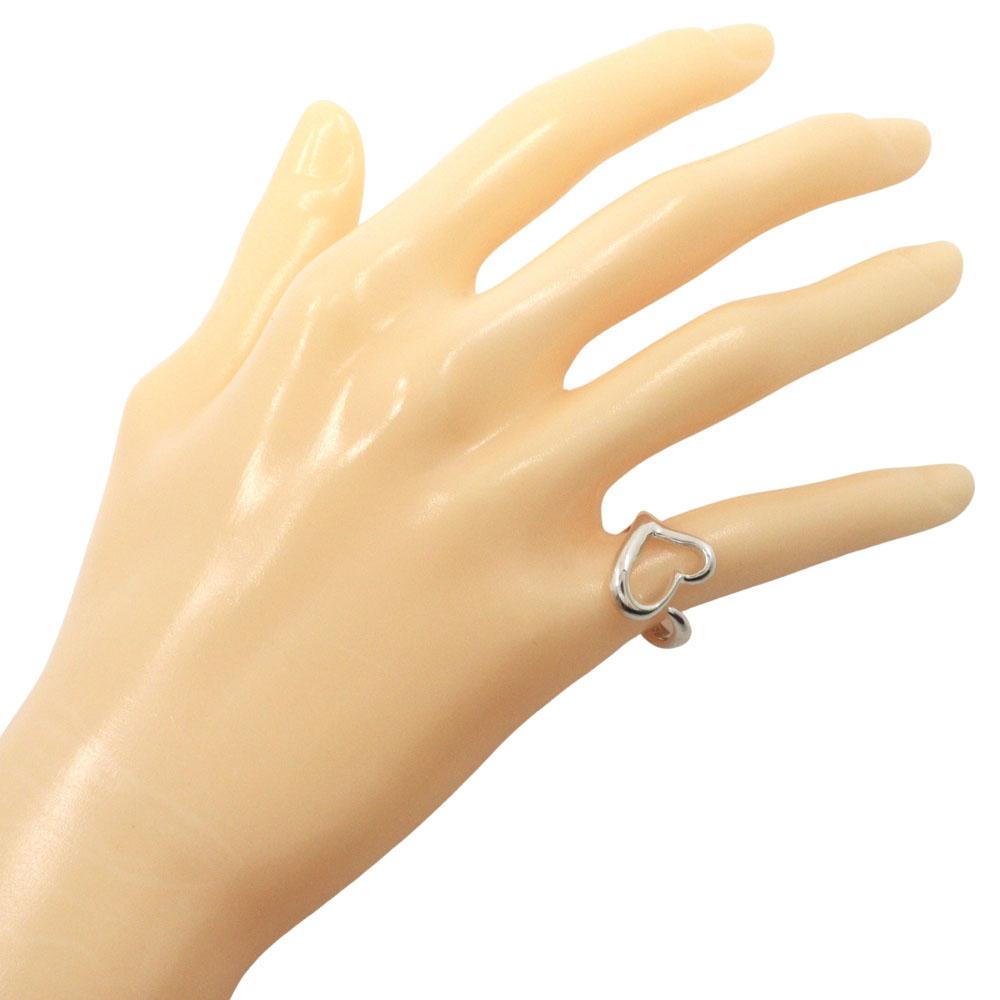 TIFFANY&Co. Open Heart Ring Elsa Peretti Silver925 #4.9(US Size) Heart 4.7g Women Used