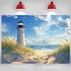 A Coastal Lighthouse Tapestry: Bring the Beauty of the Seaside into Your Home with This Stunning Wall Art Featuring a Majestic
