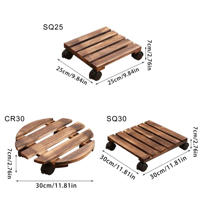 Carrello per Piante Robusto con Ruote Supporto Quadrato per Piante Supporto Rotante su Supporto per Piante da Interno Esterno Base Carrello