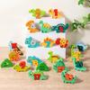 Kids' Educational Building Blocks: Alphabet, Numbers, Animals & Dinosaurs - Safe, High-Quality Wood, No Odor.