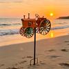 Tractor Wind Sculpture with Rotating Wheels Orange Tractor Windmill Stake Decorative Windmill for Garden Yard Patio Lawn Decor