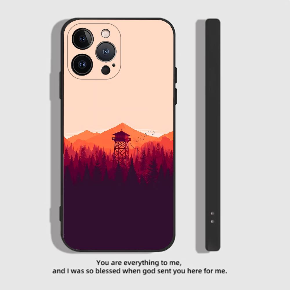 

Game Firewatch Phone Case Black Silicone Matte Phone Case For Iphone 17 Air 16 15 14 13 12 11 Pro Max TPU Soft Case iPhone 17