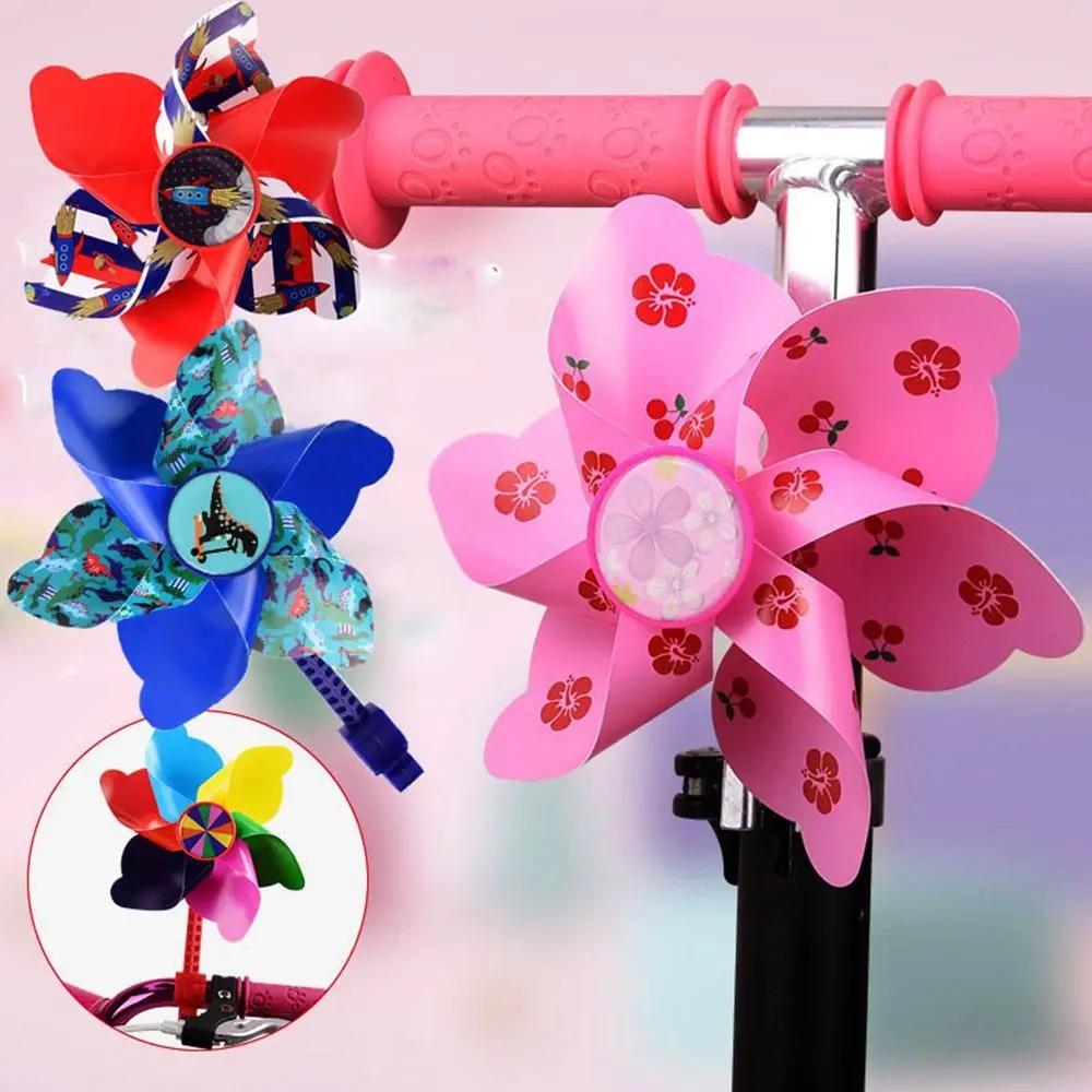 High Quality Colorful Long/Short Pole Scooter Decorative Cartoon Pinwheel Children Bicycle Windmill Bike Windmills