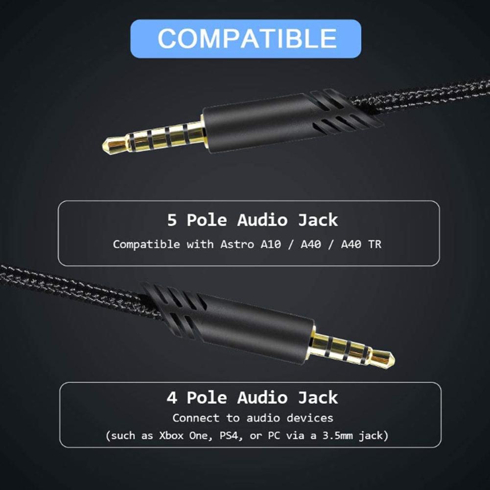 

Audio Line Inline Mute for Astro A10/A30/A40/A40TR/A50 Gaming Headset Extension Cable Console Cable Wire for PS5/PS4 Controller чорний
