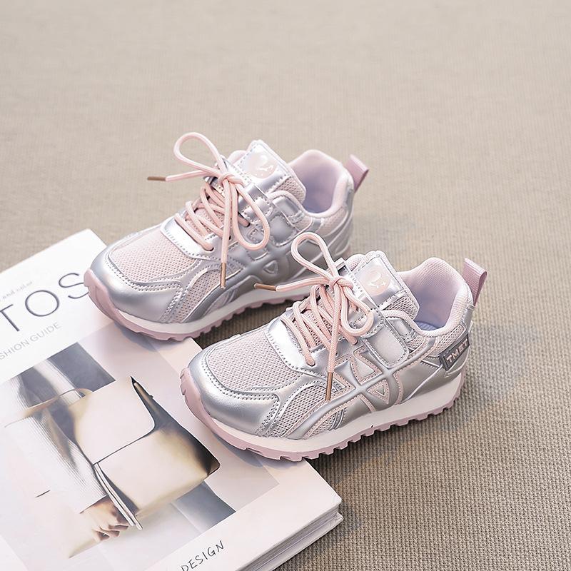 Girls' sneakers 2025 spring new breathable shoes Boys' casual dad shoes Older children's shoes Student running shoes