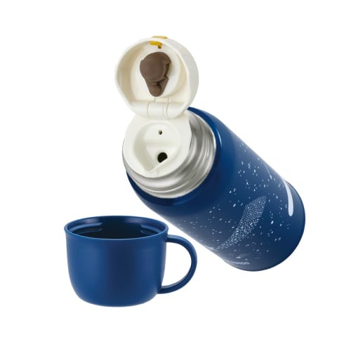 Thermos Vacuum Insulated Two-Way Water Bottle, 0.8L/0.83L, Navy Blue, Includes Direct Drinking Cup, Suitable for Children, Suitable for School and Day