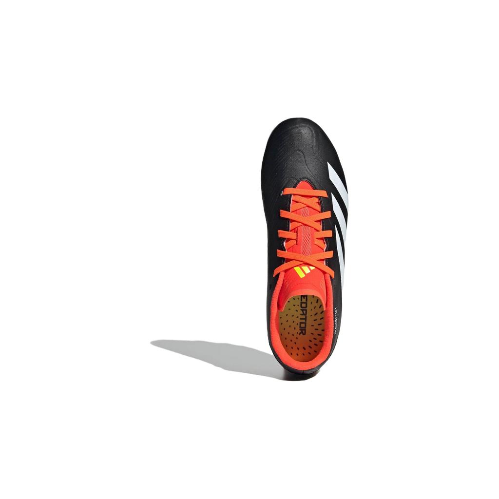 Adidas Predator 24 League Synthetic Leather Abrasion Resistant Breathable Low top Kids' Soccer Shoes Black Red Kids' IG5440