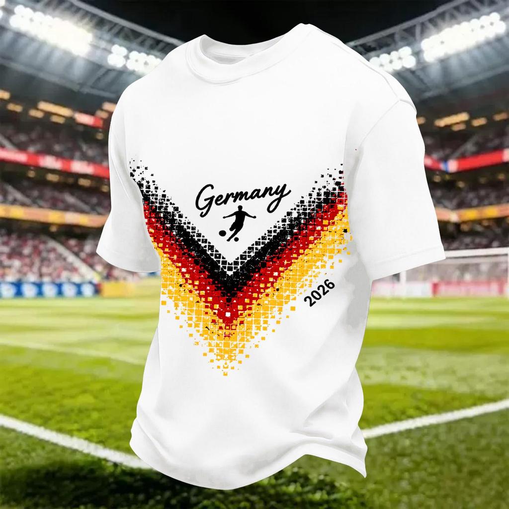Men's Quick Dry Soccer Print T-Shirt Lightweight Mesh Breathable Athletic Tee
