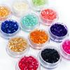 12 barev Nail Art 3D kosočtverec Třpytivý tvar Flitry Pudr Nehty Tip Dekorace