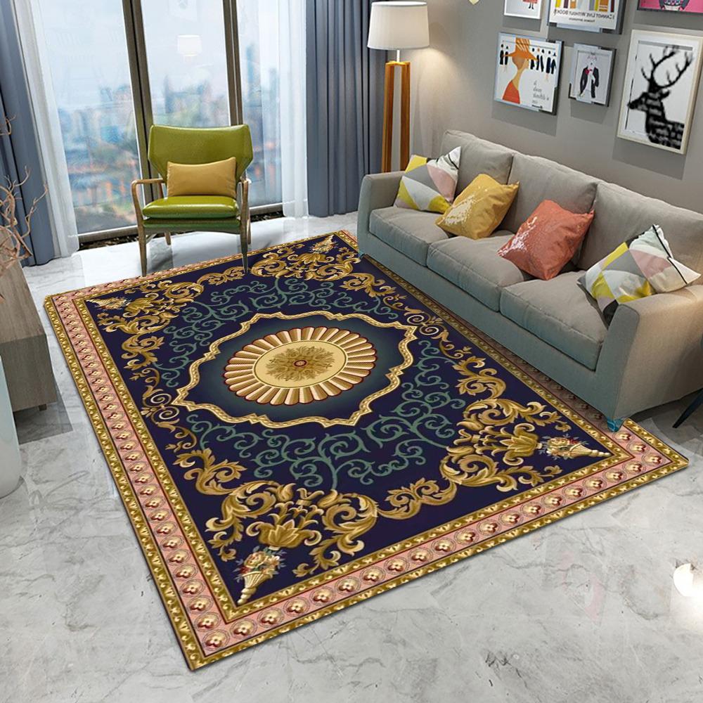 Retro Europe Persia Carpet Non-slip Rug for Living Room Sofa Bedroom Study Kitchen Entrance Light Luxury Home Decor