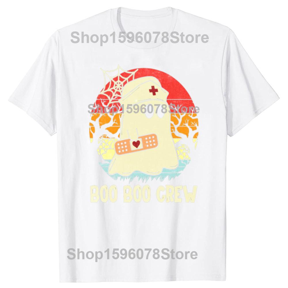 Funny Boo Boo Crew Nurse Halloween T Shirts Men Women Pure Cotton Humor Streetwear Tee Shirt Short Sleeve Unisex Loose Clothing