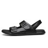 New Men Slippers Genuine Leather Men's Summer Shoes Man Fashion Casual Comfortable Black Flip-flops Sandals Male Adult Sneakers