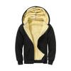 Men's Black Lambswool Thick Winter Hooded Coat with Zipper - Versatile, Loose-Fit Hoodie