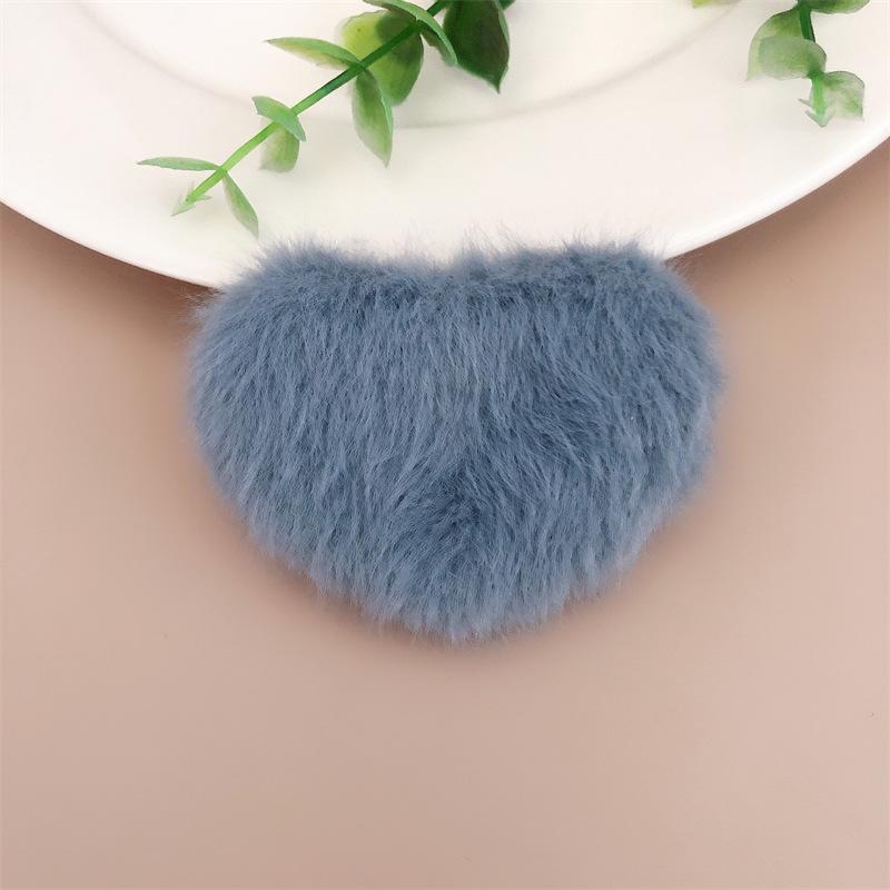 1 Stück Neuer Herbst Winter Herzförmige Fleece Haarspange, Niedliche Bonbonfarbe Liebe Haarspange für Mädchen, Pony-Spange, Haarschmuck