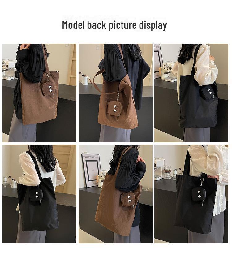 2024 Personality Little Monster Foldable Tote: Large Capacity, Lightweight, Colorful Embroidered Cloth Bag