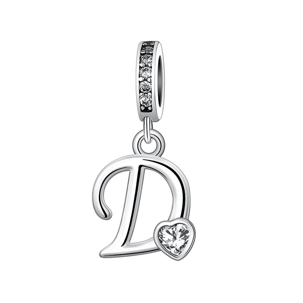 New 26 AZ Letter S925 Sterling Silver Small Letter Pendant Suitable for Original  Bracelet Necklace DIY Jewelry Pendant