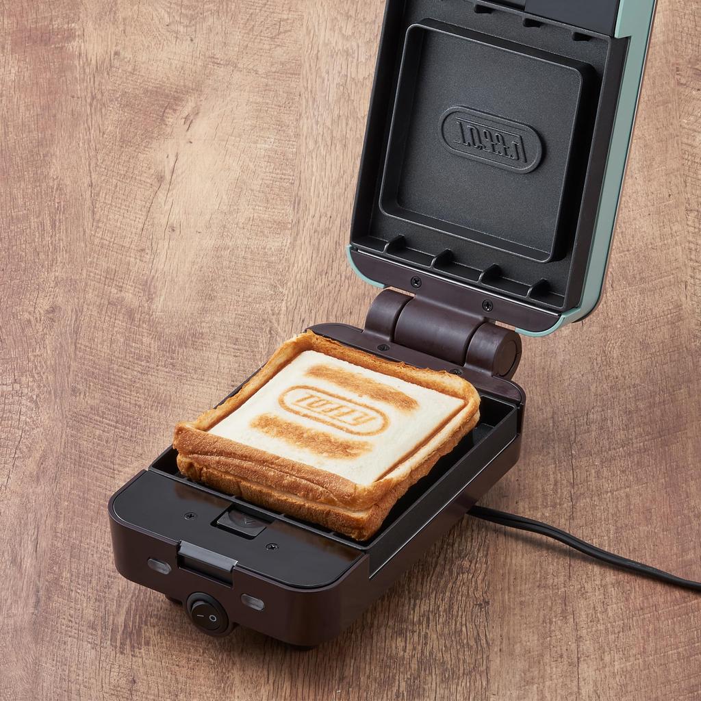 Viertel-Heißsand-Maker, Mini, Größe 5 x 5, Größe 4, Unterteilung, austauschbare Platte, 2-Wege-Snack, Retro, süß [Toffy] K-HS6 (Blasses Aqua) Viertel/Standard K-HS6-PA