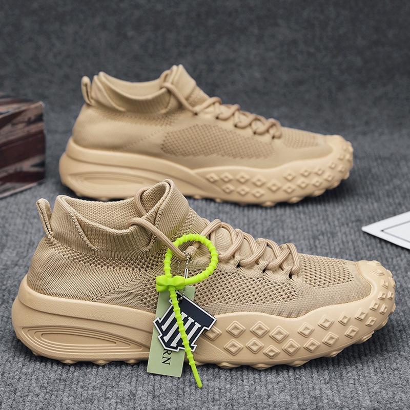 

2025 new men s shoes summer low-top fly-woven socks shoes versatile breathable non-slip sports shoes men s trendy shoes live stream 44