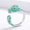 Cute Animal Shape Enamel Leopard Ring Niche Personality Adjustable Ring