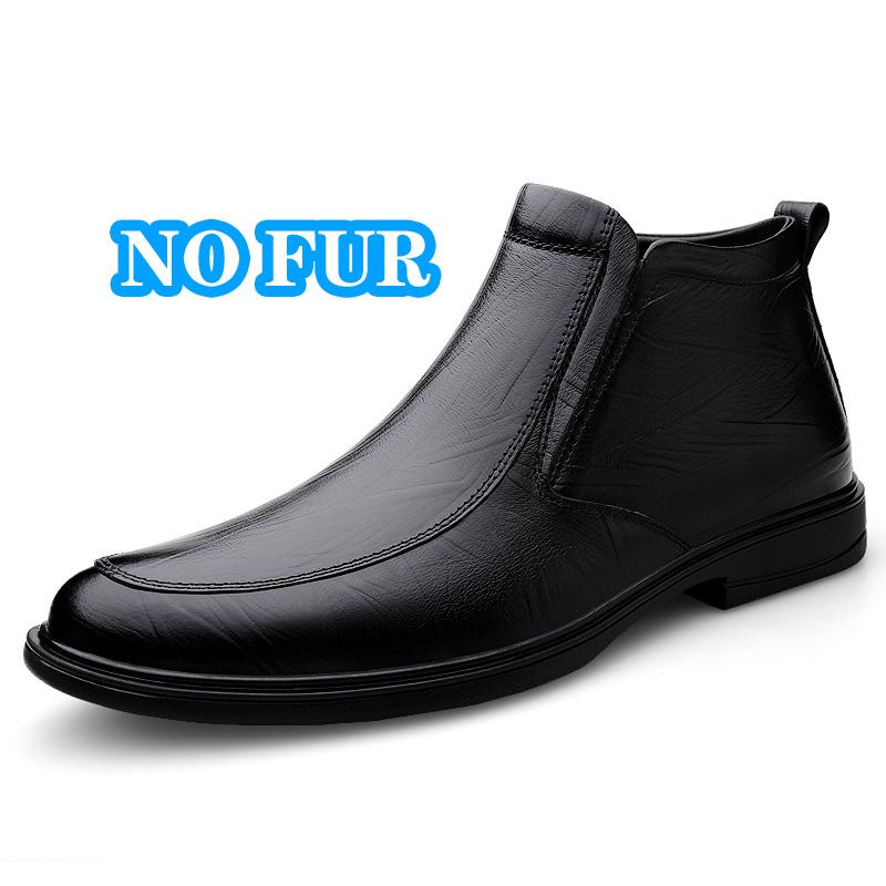 

Luxury Brand Men Chelsea Boots New Winter Men Genuine Leather Botas Soft Elastic Strap Ankle Boots Top Quality Man High Top Shoe 44