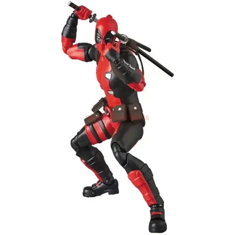 Hot 16Cm Anime Deadpool Mafex 082 X-Men Action Figures Comic Version Collectable Model Doll Cool Boys Birthday Festival Gifts