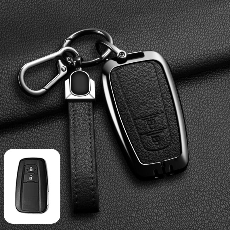 Metal Car Remote Key Case Cover For Toyota Corolla Hybrid 2021 Rav4 Camry Highlander Prius C-HR 2018 2019 2020 2022 Accessories