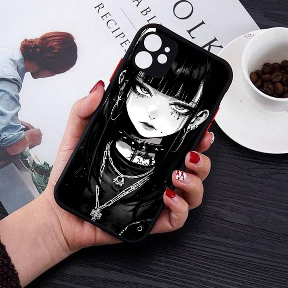 Cute Girl Trend Anime Phone Case For IPhone 14 11 12 13 Mini Pro Max 8 7 Plus X XR XS MAX Translucent Matte Cover