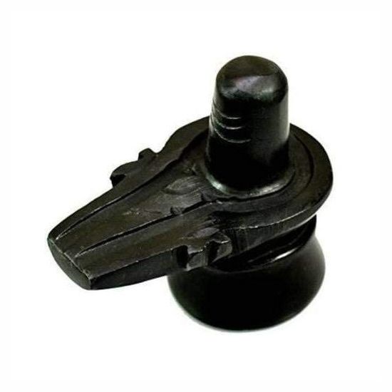 Black Marble Shivalingam Figurine (3 Inches), Black Marble Stone Shivalingam, KARARI