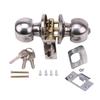 Stainless Steel Round Door Knobs Rotation Lock Knobset Handle Metal Door Knob With for Key for Bedroom Living Room Bathr