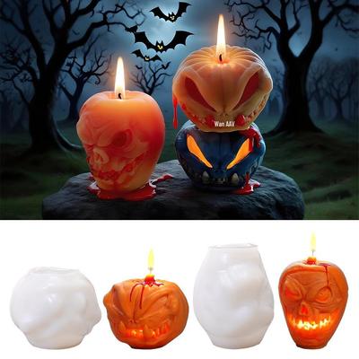 Matriță Silicon DIY Halloween - Craniu Monstru cu Ochi Mari pentru Lumânare