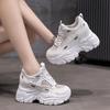 High Platform Women Sneakers Spring Stylish Thick Sole Casual Shoes 9CM Breathable Mesh Walking Shoes Woman Zapatos Mujer