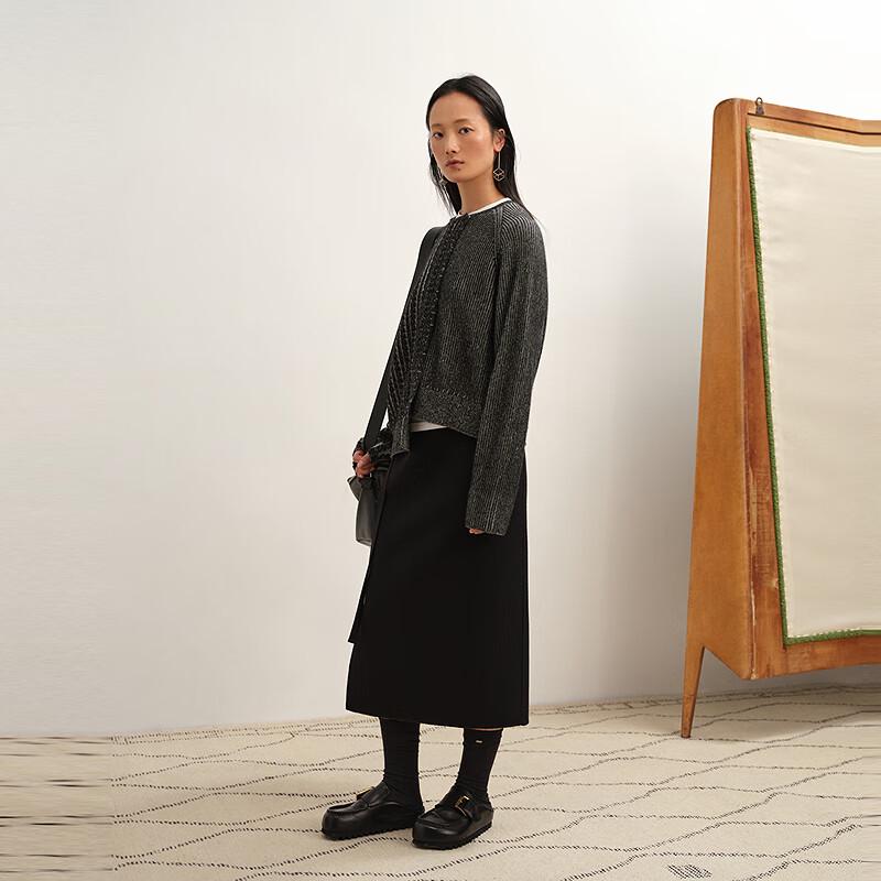 LESS 2025 Winter Cashmere Wool Blend Cardigan