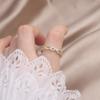 Korean   Fashion Jewelry 14K Real Gold Plated Zircon Hollow Twist Ring Elegant Women's Opening Adjustable Daily Work Rings
