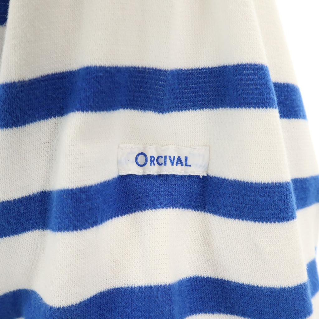 ORCIVAL Made in France Long sleeve Boat neck one piece White x blue Women Used