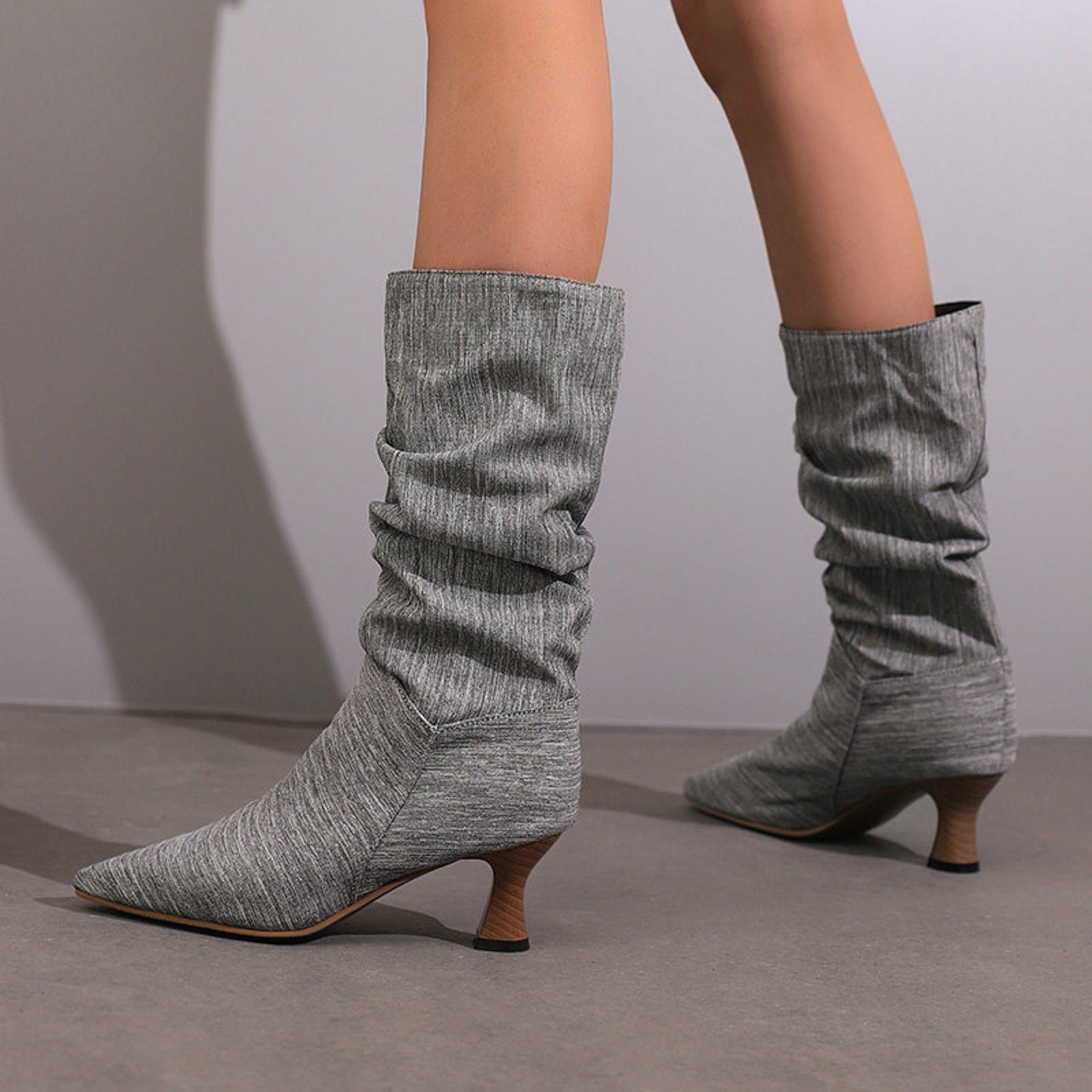 Women`s Stiletto Pointed Toe Long Boots